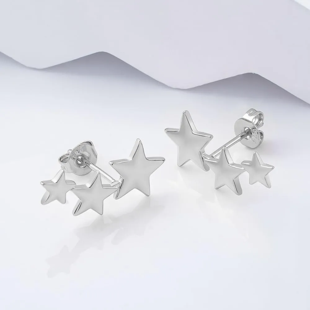 ONLYJUMP Star Stud Earrings For Women Small Star Stud Earrings Simple Star Bolt Stud Earrings Danity Stars Post Earrings Minimalist Star Shaped Stud Earrings Christmas Birthday Gifts