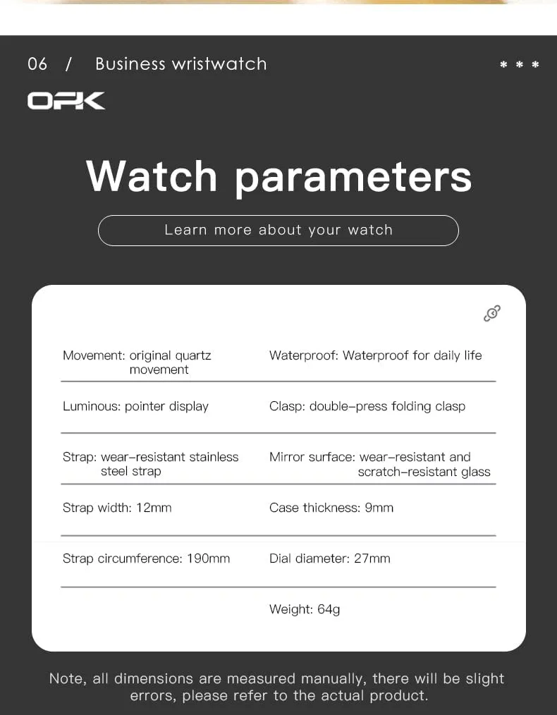 OPK Women Watch Bracelet Dress Easy to Read Stainless Steel Ladies Watches for Female Small Watch Waterproof Luminous Date Wacthes for Women