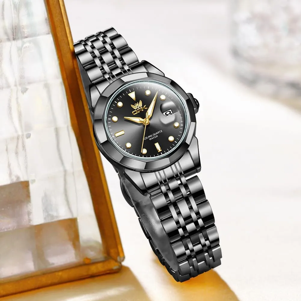 OPK Women Watch Bracelet Dress Easy to Read Stainless Steel Ladies Watches for Female Small Watch Waterproof Luminous Date Wacthes for Women