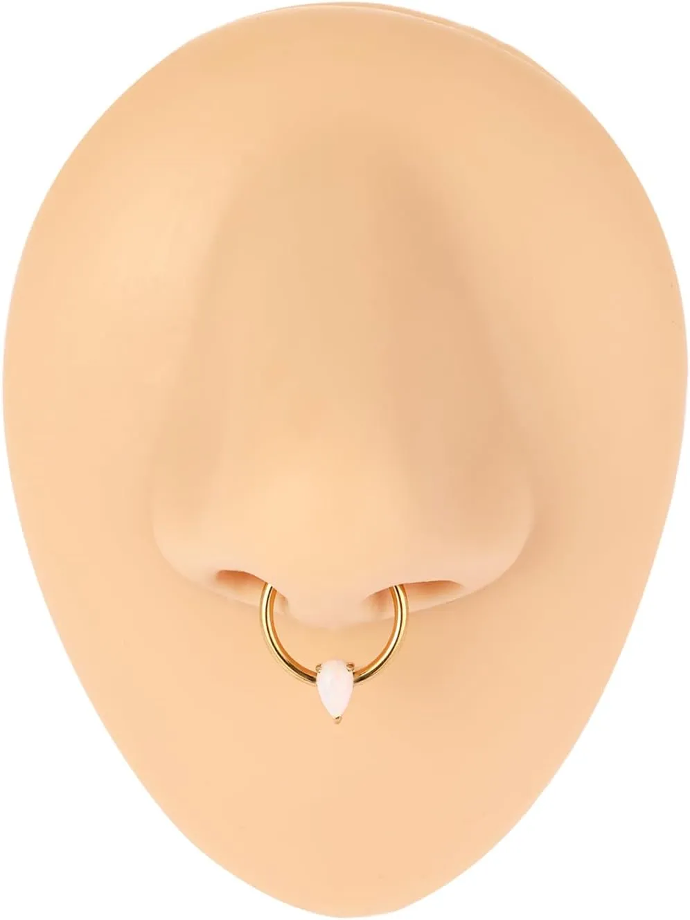 PEAKLINK Opal Septum Piercing Nose Hoop Ring 16 Gauge Conch Earring Helix Cartilage Piercing Daith Rook Tragus Jewelry Surgical Steel Nose Piercing for Women