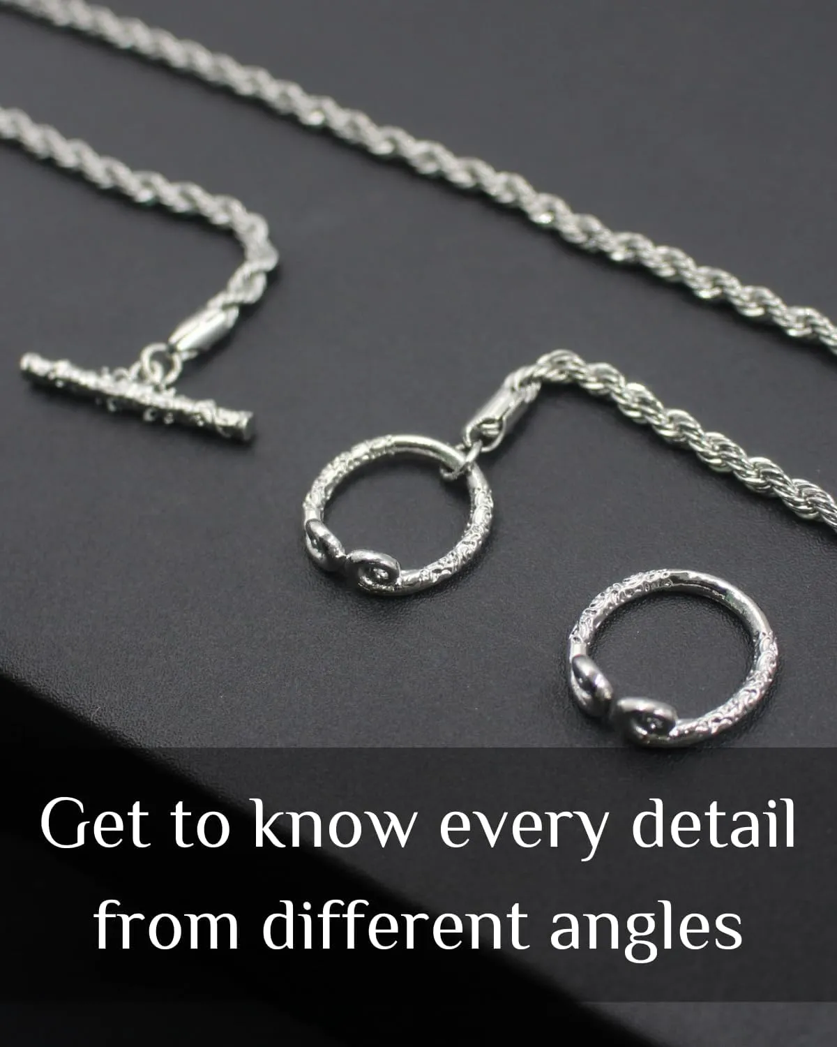 PEARLY JUN Wukong OT Buckle Chain Necklace For Men Women Silver Stainless Steel Cuban Chain Chunky Thick Hippie Hip Hop Kpop Punk Clasp Birthday Christmas Jewelry Gift For Him Her