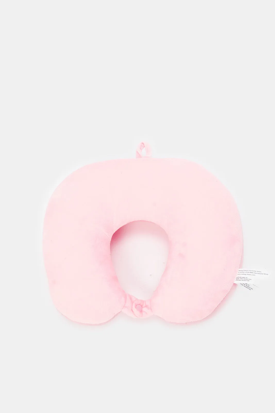Pink Plain Soft Travel Pillow