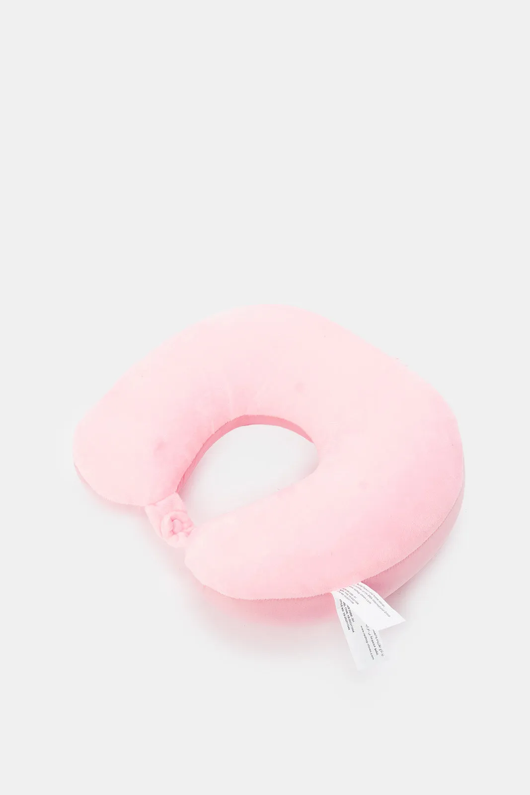 Pink Plain Soft Travel Pillow