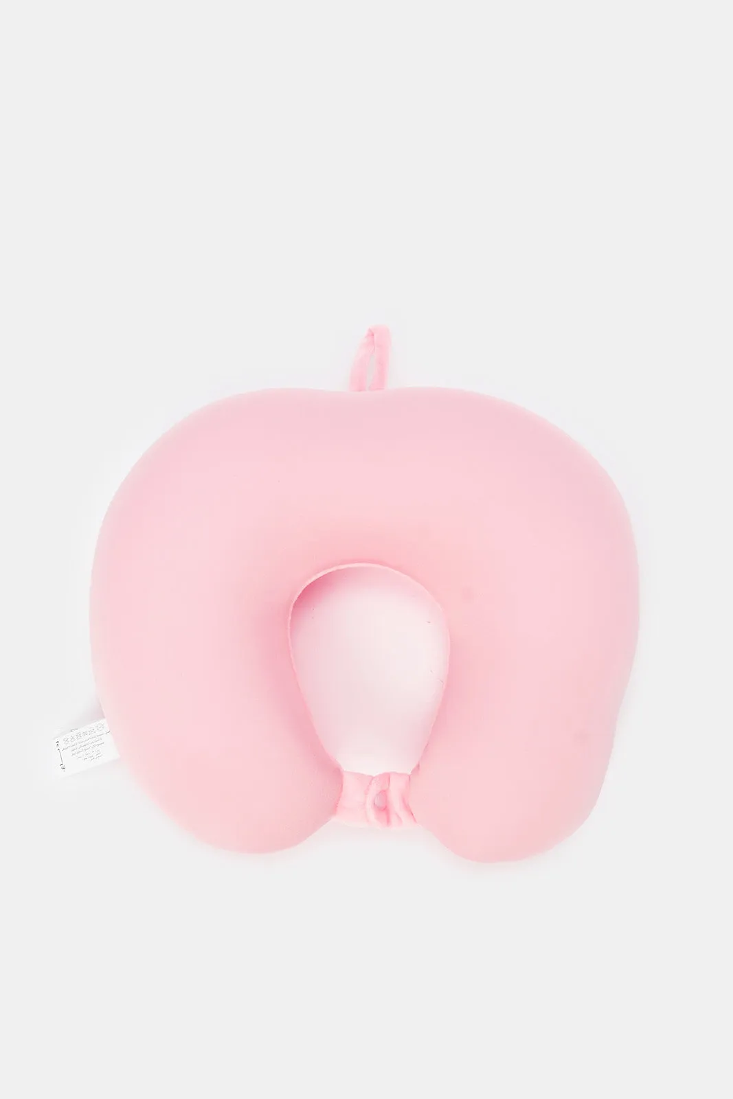 Pink Plain Soft Travel Pillow