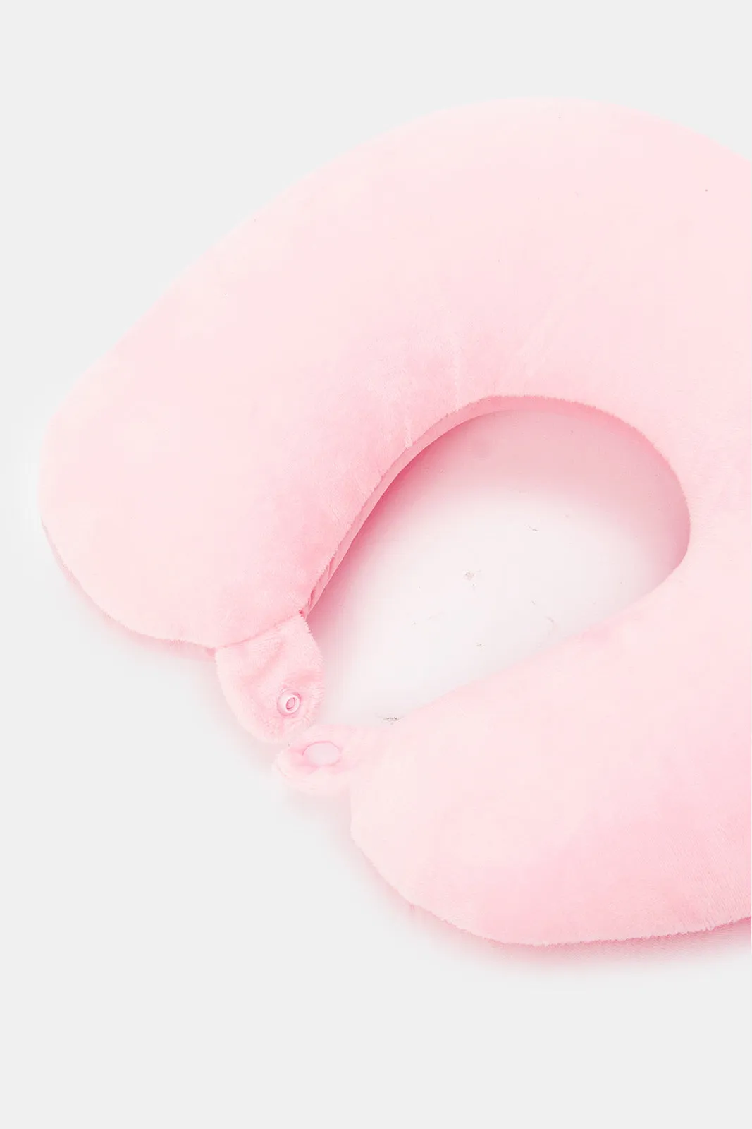 Pink Plain Soft Travel Pillow