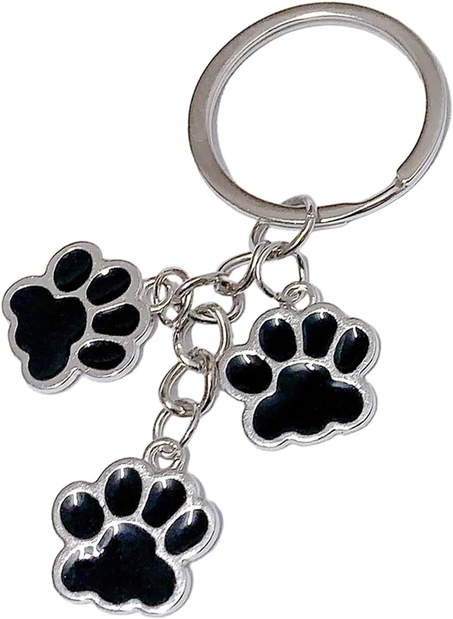 POYAMUSE Cute Paw Print Keychain - Dog Claw Charms Keyring Gifts for Dog Lovers