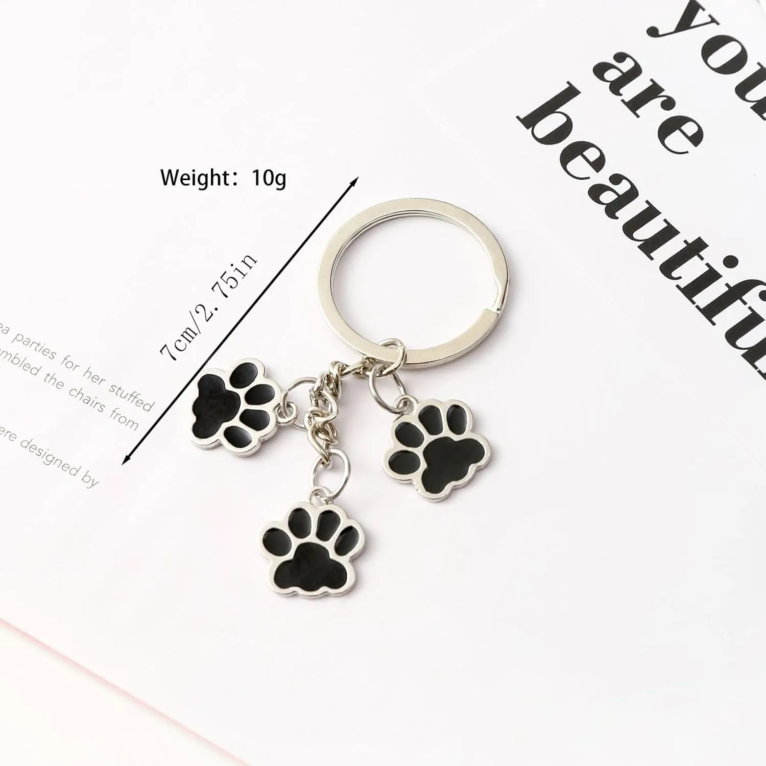 POYAMUSE Cute Paw Print Keychain - Dog Claw Charms Keyring Gifts for Dog Lovers