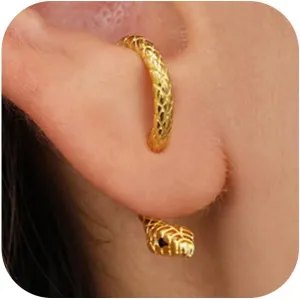 Punk Snake Stud Earrings for Women,Minimalist Tiny Anmial Snake Earrings Serpent Edgy Earrings Vintage Party Jewelry Gifts