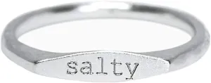 Pura Vida Salty Vibes Stackable Ring - .925 Sterling Silver Band, Brass Base - Sizes 5-9