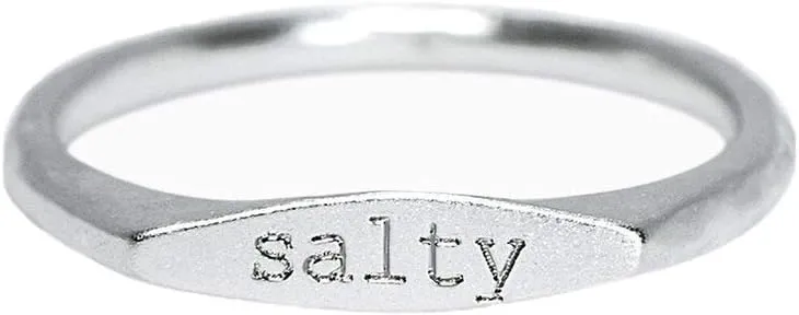 Pura Vida Salty Vibes Stackable Ring - .925 Sterling Silver Band, Brass Base - Sizes 5-9