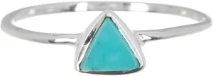 Pura Vida Silver Triangle Stone Ring - .925 Sterling Silver, Genuine Turquoise Jewelry Sizes 5-9