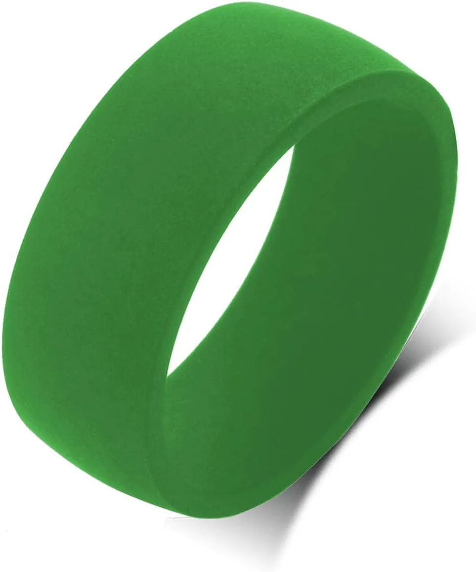 QINGDUO 8.7MM Christian Custom Engraved Inspirational Silicone Ring for Women Men Lightweight Comfort Fit Plane Flexible Band Inspirational Faith Cross Ring Christian Religious Confirmation Gifts