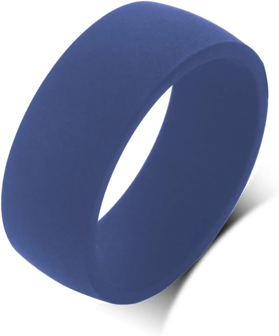 QINGDUO 8.7MM Christian Custom Engraved Inspirational Silicone Ring for Women Men Lightweight Comfort Fit Plane Flexible Band Inspirational Faith Cross Ring Christian Religious Confirmation Gifts