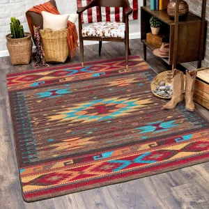 "Espuela Turquoise" Western Area Rugs - Choose from 6 Sizes!