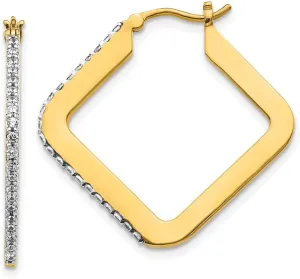 Real 14k Yellow Gold Diamond Hoop Earrings 27mm (.504 cttw.)