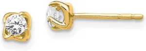 Real 14k Yellow Gold Diamond Post Studs Earrings 4mm (.2 cttw.)