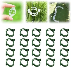 Reusable Plastic Plant Clips for Climbing Plants 2025 - Gentle & Secure Garden Support Clips for Tomatoes, Vines, Cucumbers, Grapes, Vegetables - Indoor/Outdoor Trellis Clips (100, Green)