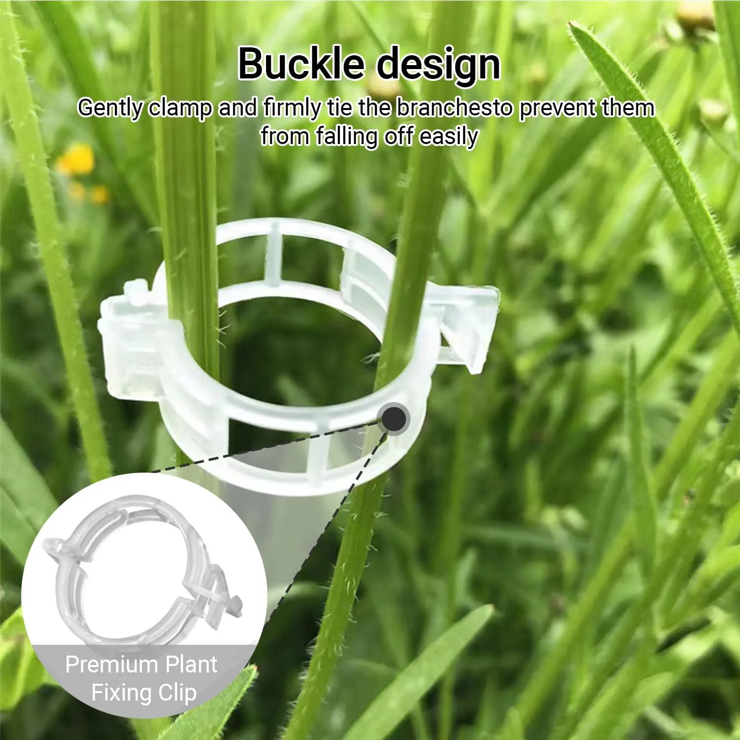 Reusable Plastic Plant Clips for Climbing Plants 2025 - Gentle & Secure Garden Support Clips for Tomatoes, Vines, Cucumbers, Grapes, Vegetables - Indoor/Outdoor Trellis Clips (100, Green)
