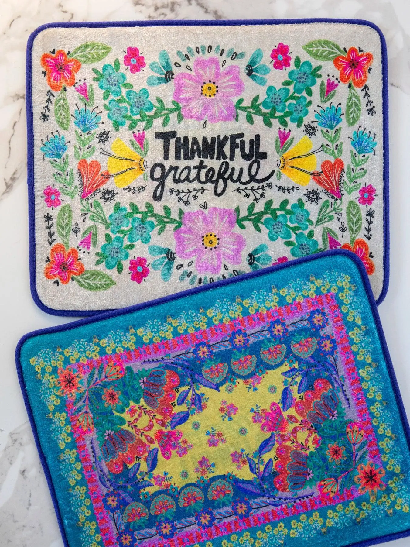 Reversible Dish Drying Mat - Thankful & Grateful