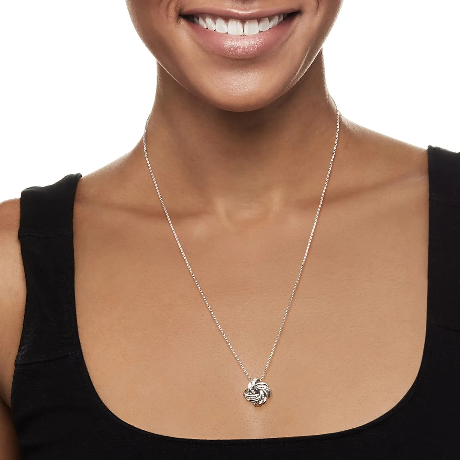 Ross-Simons Italian Sterling Silver Jewelry Set: Love Knot Necklace and Earrings