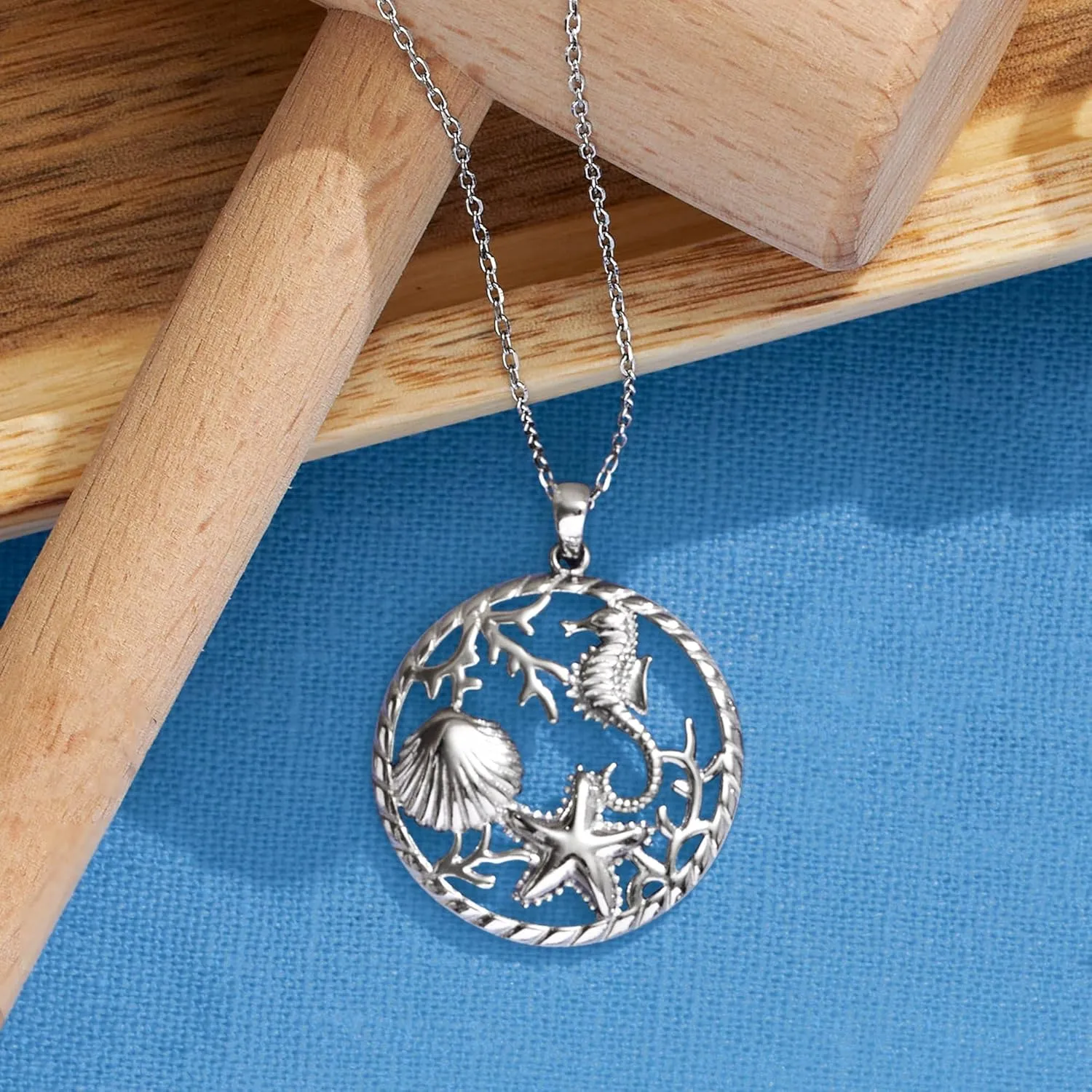 Ross-Simons Sterling Sea Life Pendant Necklace