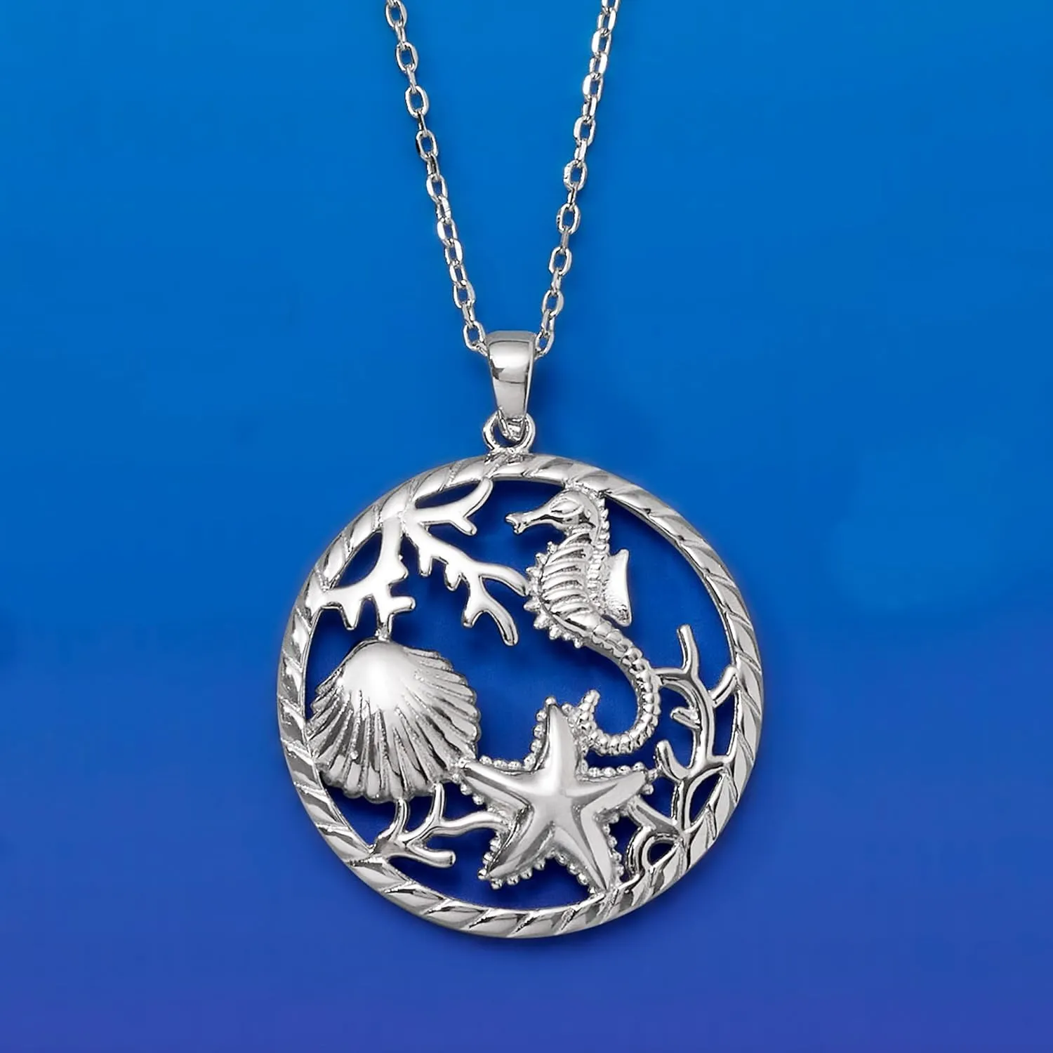 Ross-Simons Sterling Sea Life Pendant Necklace