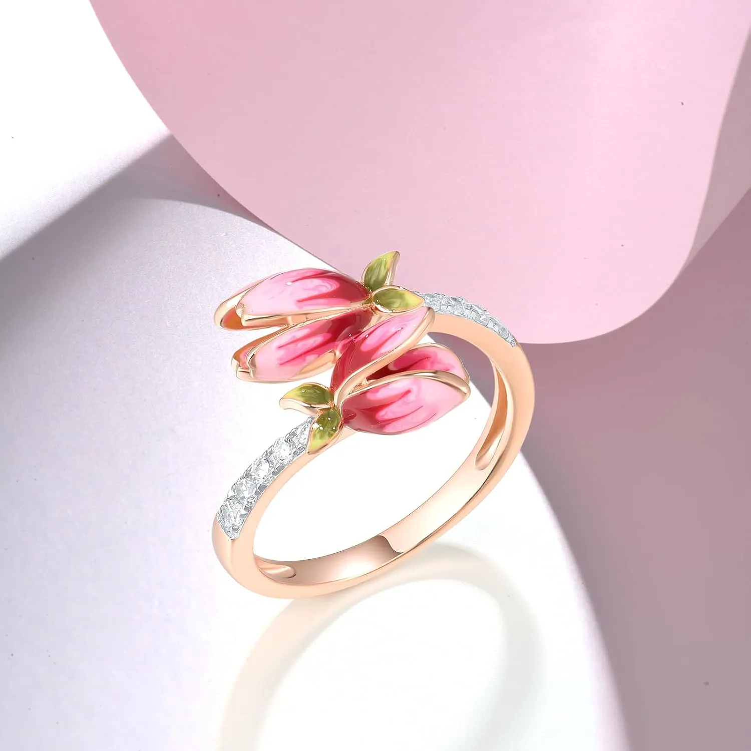 Santuzza 925 Sterling Silver Gemstone Flower Statement Ring for Women