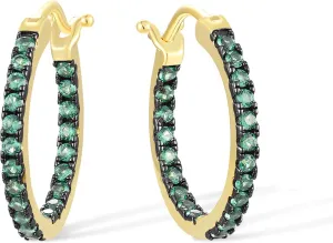 Santuzza 925 Sterling Silver Huggie Hoop Earrings Cubic Zirconia Cuff Pierced Earring