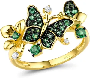 Santuzza Sterling Silver Butterfly Ring for Women