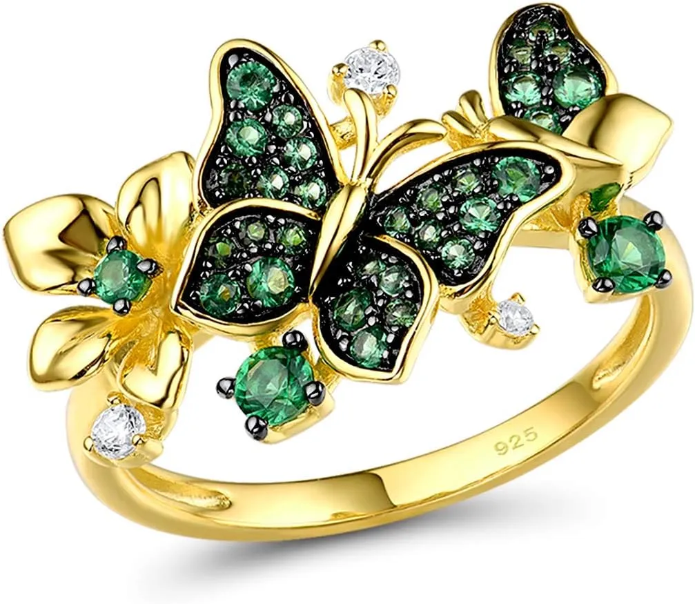 Santuzza Sterling Silver Butterfly Ring for Women