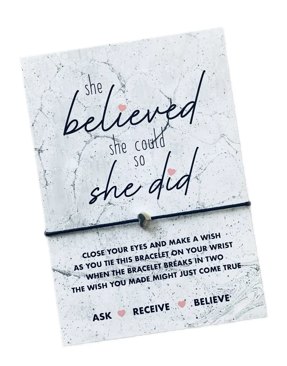 She believed she could so she did wish bracelet | International Women's day gift | Empowerment gift | Female achievement gift