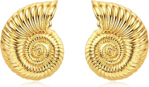 Shell Seashell Earrings for Women,Gold Beach Conch Shell Stud Earrings Gifts for Women