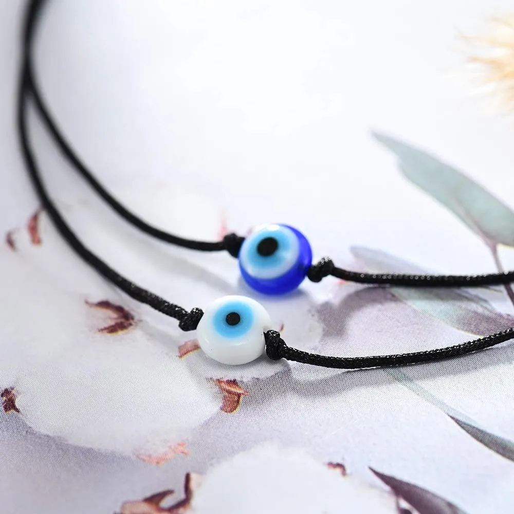Shonyin Handmade Evil Eye Bracelets Set with Card Red String Bracelet Kabbalah Protection Luck Amulet for Women Men Family Friends