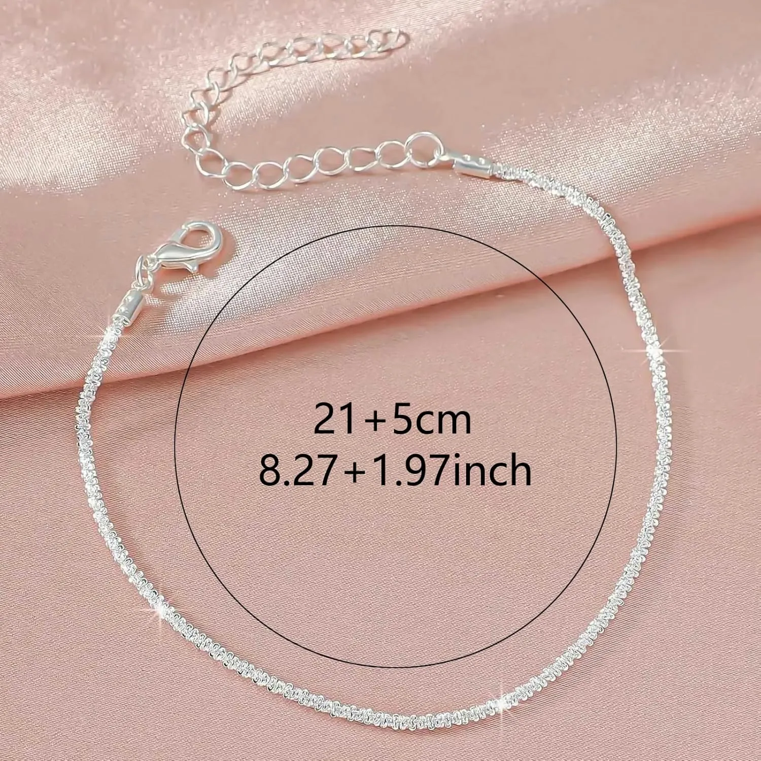 Silver Ankle Bracelets for Women, Adjustable Rhinestone Pendant Tennis Anklet, Butterfly Heart Infinite Diamond Summer Beach Foot Chain Jewelry Gifts