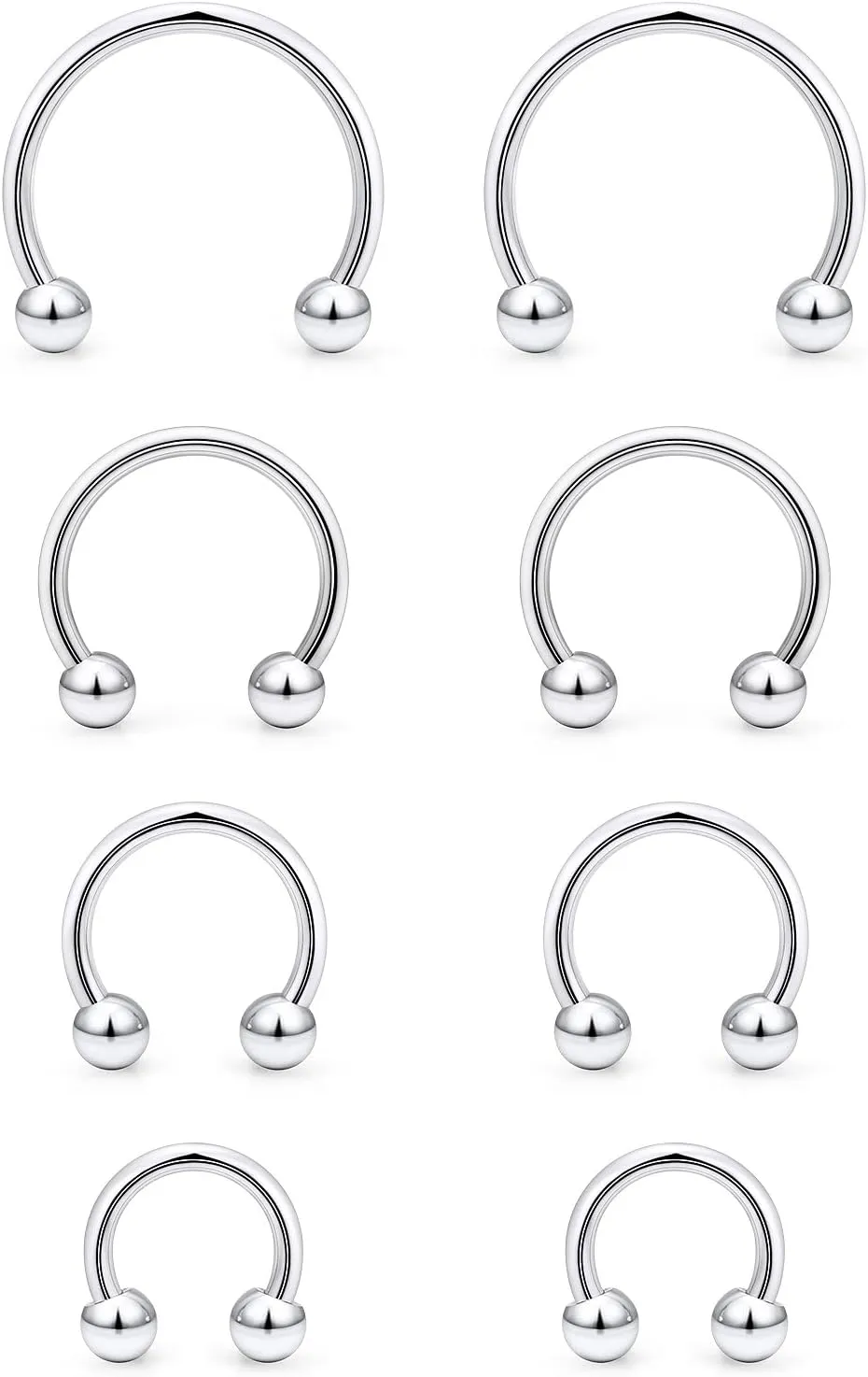 Silver/Gold/Black 16g Septum Ring/Septum Piercing/Small Septum Ring/Septum Nose Rings/Surgical Steel Septum Ring/Septum Horseshoe Rings/Horseshoe Earrings/Lip Ring for Women Men