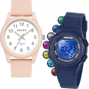 SOCICO Kids Watches for Boys & Girls  Digital 7 Color Lights, Stopwatch, Alarm & Analog Easy Time Learning  50M Waterproof, Soft Durable Bands, Great Gift for Ages 4-12