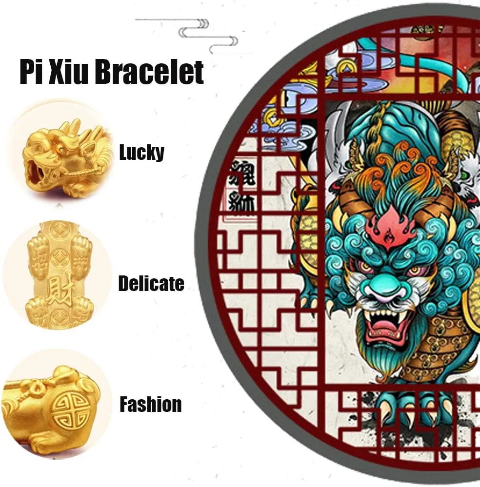 SOOWOOT Feng Shui Wealth And Luck Bracelet for Men Women: 3Pcs set with Pixiu and black obsidian. It brings prosperity, offers protection, attracts good fortune and repels evil spirits