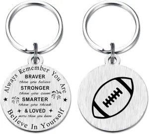 SOUSYOKYO Football Gifts for Women Men, Meaningful Football Birthday Keychain Teen Boy, Small Football Themed Stuff for Football Player