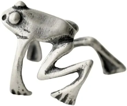 Sterling Silver Frog Cuff Earring,No Piercing Clip-On Ear Wrap for Men and Women,925 Sterling Silver Non-Pierced Unisex Earring,Punk Gothic Jewelry