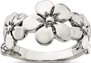 Sterling Silver Polished/Antiqued Flower Ring - Jewelry By Sweet Pea