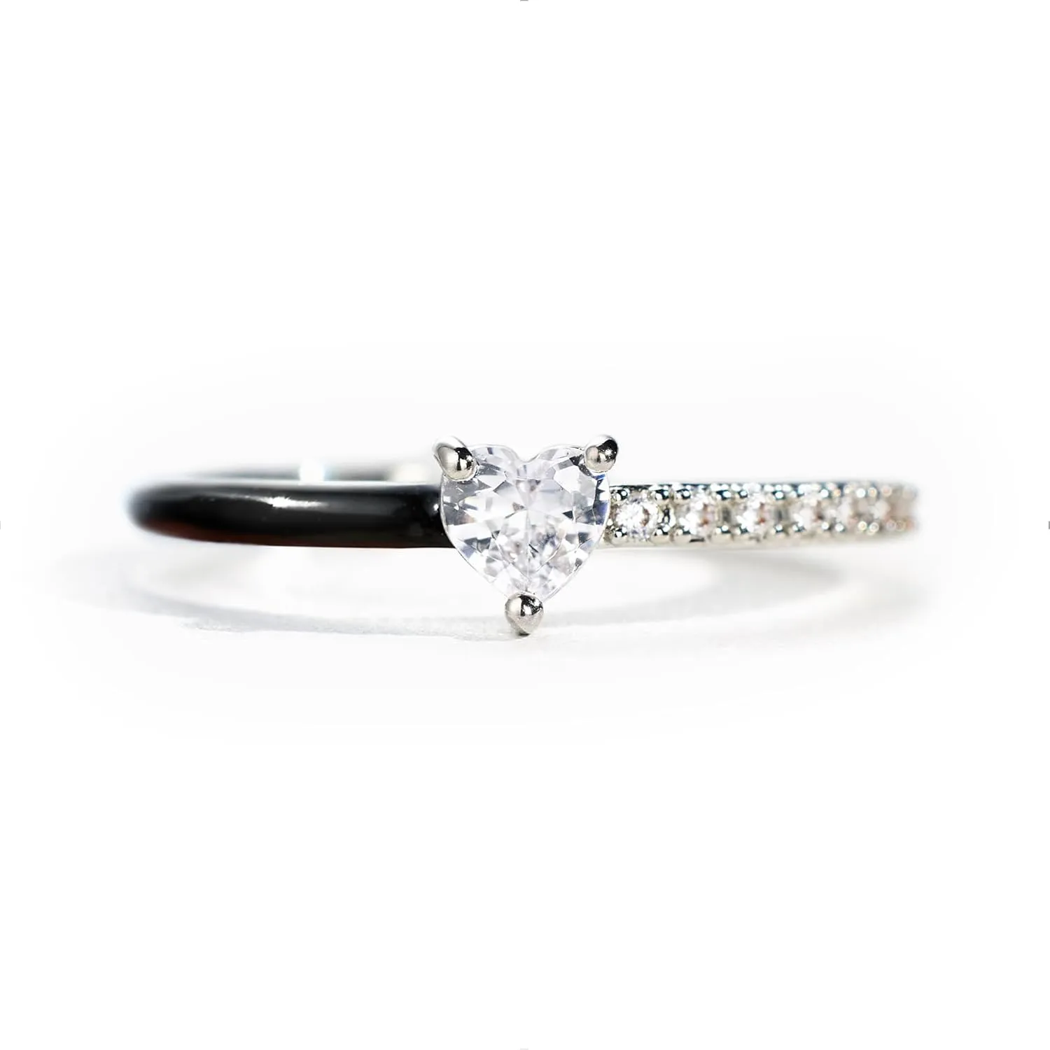 STORYJEWELLERY Heart Rings for Women, Purity Ring, 925 Sterling Silver Rings for Women, Dainty Promise Rings for Her, Inspirational Gifts for Women