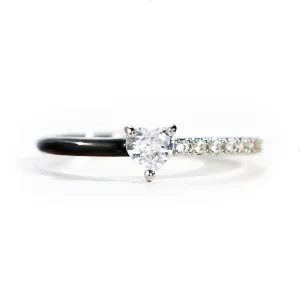 STORYJEWELLERY Heart Rings for Women, Purity Ring, 925 Sterling Silver Rings for Women, Dainty Promise Rings for Her, Inspirational Gifts for Women