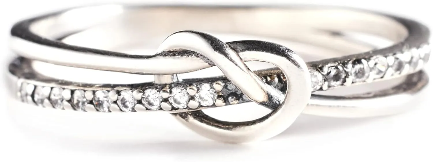 STORYJEWELLERY Mother Daughter Rings, 925 Sterling Silver Knot Ring, Mom Rings for Women, Birthday Gifts for Mom, Mother Daughter Gift