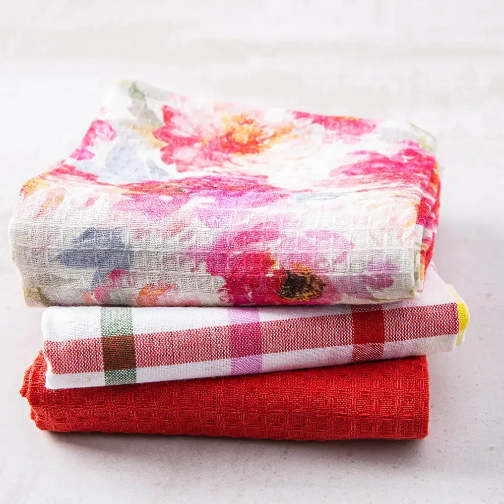 Tea Towels (Peony Floral Cotton Kitchen Towel