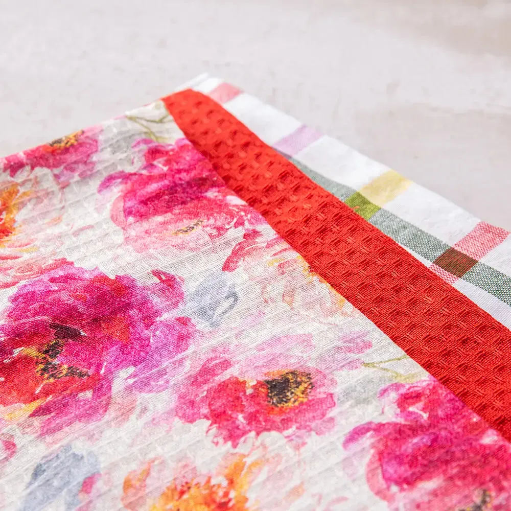 Tea Towels (Peony Floral Cotton Kitchen Towel