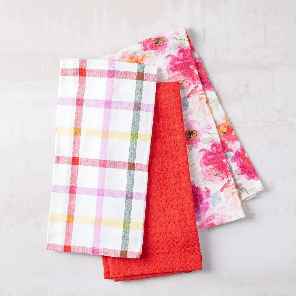 Tea Towels (Peony Floral Cotton Kitchen Towel