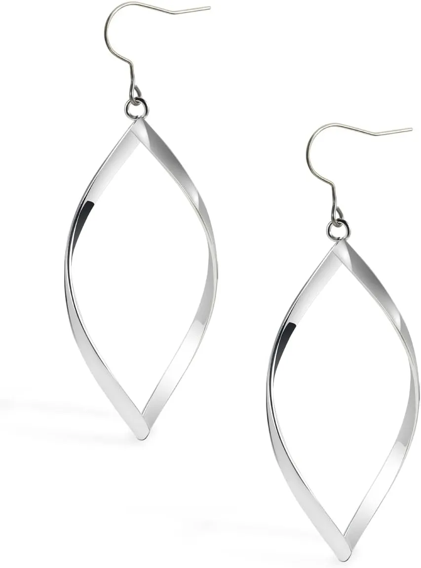 TGNEL Titanium Earrings Openwork/Infinity/Twist Dangle Drop Earrings for Women, Pure Titanium Earring Hooks Hypoallergenic for Sensitive Ears