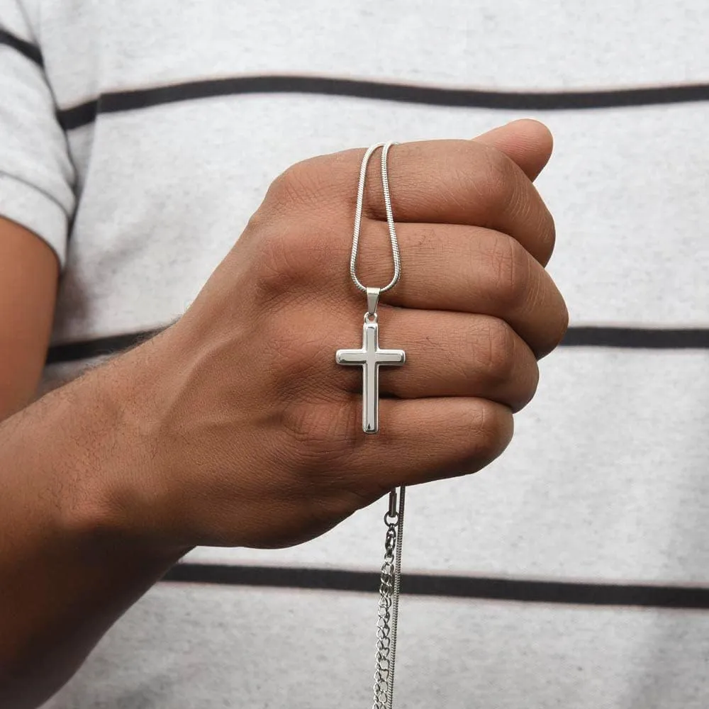 To My Man Cross Necklace Custom Name For Men, Personalized Meaningful Cross Chain For Men, Best Valentine Necklace Gifts For Future Husband, Cross Chain For Boyfriend Fiance