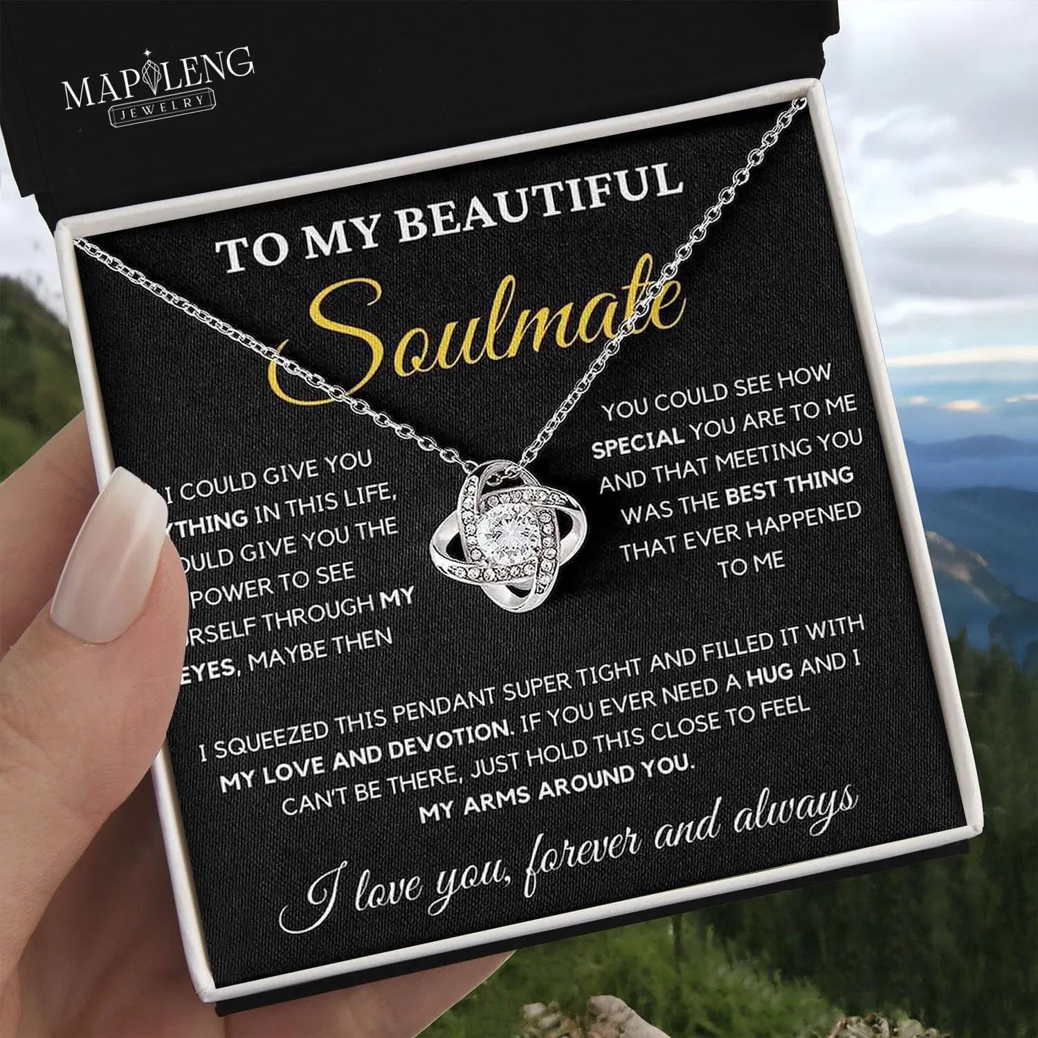 To My Soulmate Necklace For Women, Funny Gifts For Girlfriend, Personalized Christmas Presents For Girlfriend, Best Birthday Meaningful Gift Ideas For Wife, Women Romantic Jewelry For Her Anniversary