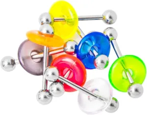 Tongue Rings Barbells uv Acrylic life saver with 14g 5/8" Surgical Steel 7pc